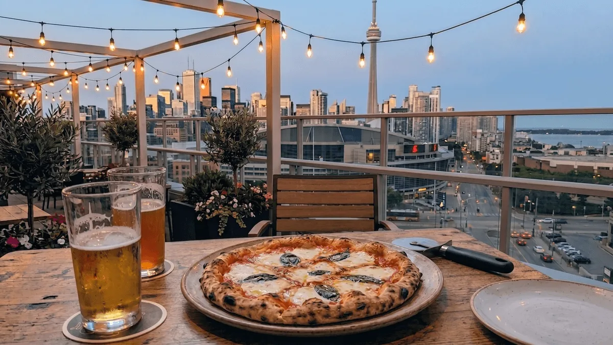 Pizza, photographed by a diner