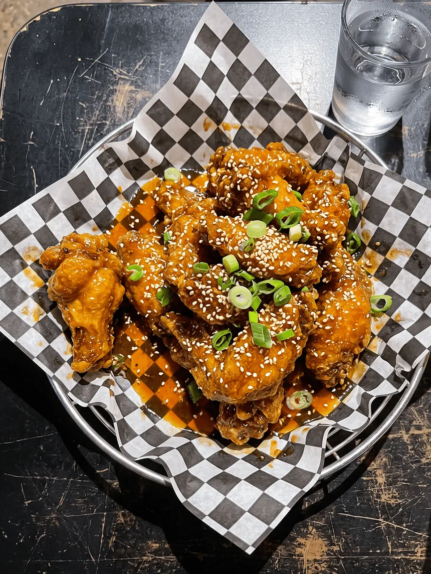 Wings, photographed by a diner